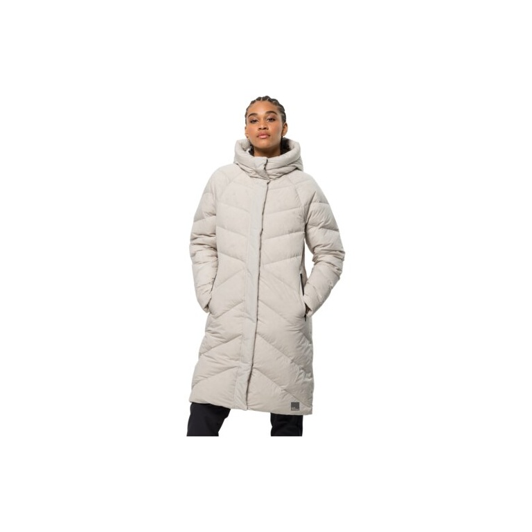 Jack Wolfskin Płaszcz zimowy Marienplatz (wiatroszczelny, bardzo wodoodporny) perłowa biel Damski